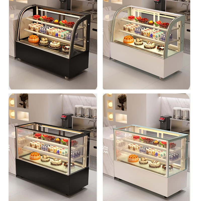 Cake Display Cabinet Refrigerated Commercial Small Back-door Air-cooled Desktop Dessert Fruit Cooked Food Pastry Keep Fresh