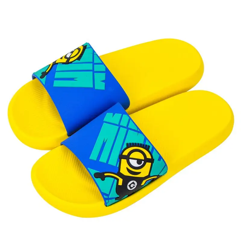 Anime Minions Slippers Cartoon Cute Boy Girl Anti-Slip Comfortable Home Sandals Kawaii Summer Outdoor Beach Shoes Couple Model