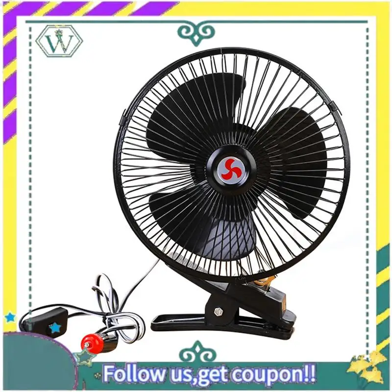 

Upgraded Low Noise Air Cooling Fan Car Oscillating Fan Portable Vehicle Mini Electric 12V Black