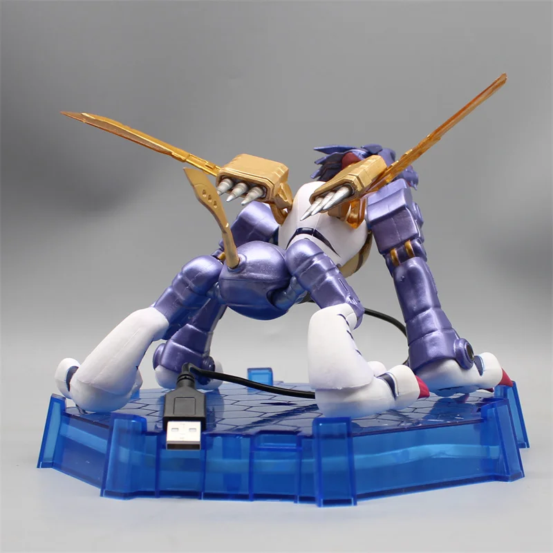 15cm Anime Metal Garurumon Action Figures Gk Digimon Adventure Figurine Battle With Light Pvc Model Collection Toy Birthday Gift