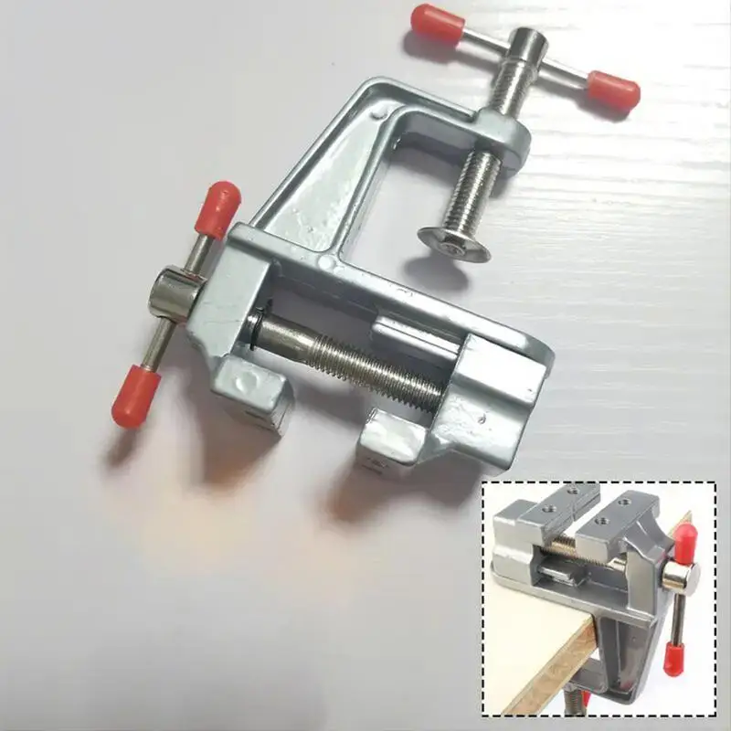 Mini Bench Vise Muliti-Funcational 3.5" Aluminum Miniature Small Jewelers Hobby Clamp On Table Flat Pliers Tool Vice