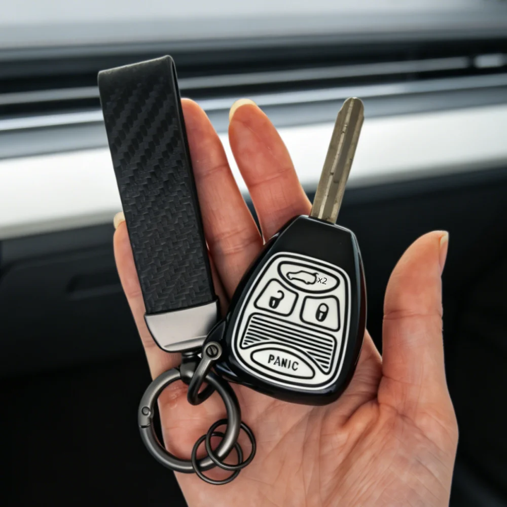 Car Key Case Cover keychain For Jeep Wrangler Compass Patriot Liberty Chrysler 300 PT Dodge JCUV Caliber Nitro view 3