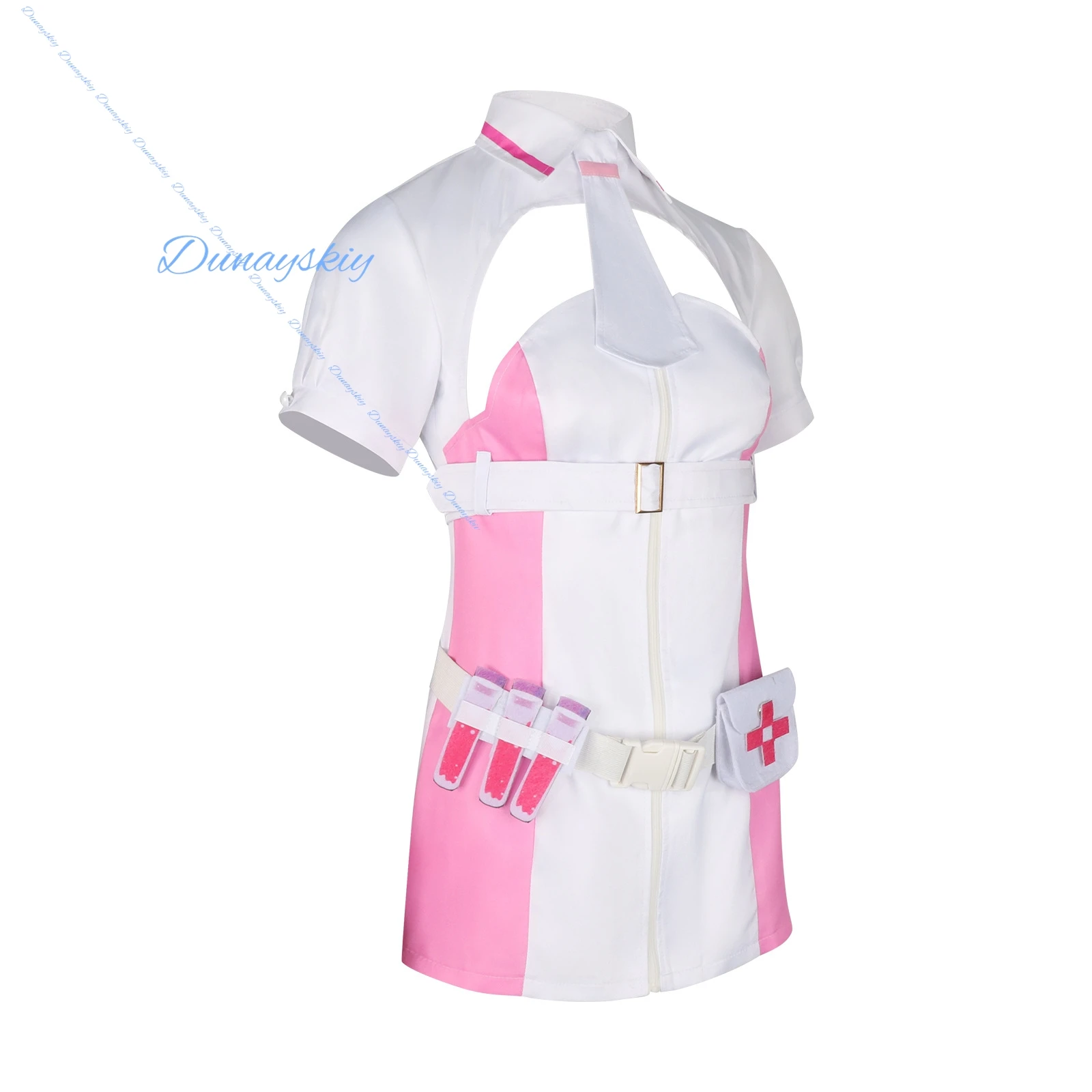 Buro Muse Nurse Cosplay - زي غاسل افتراضي مثير مع تنورة مطوية للنساء البالغات في الهالوين لعب الأدوار في معرض الرسوم المتحركة