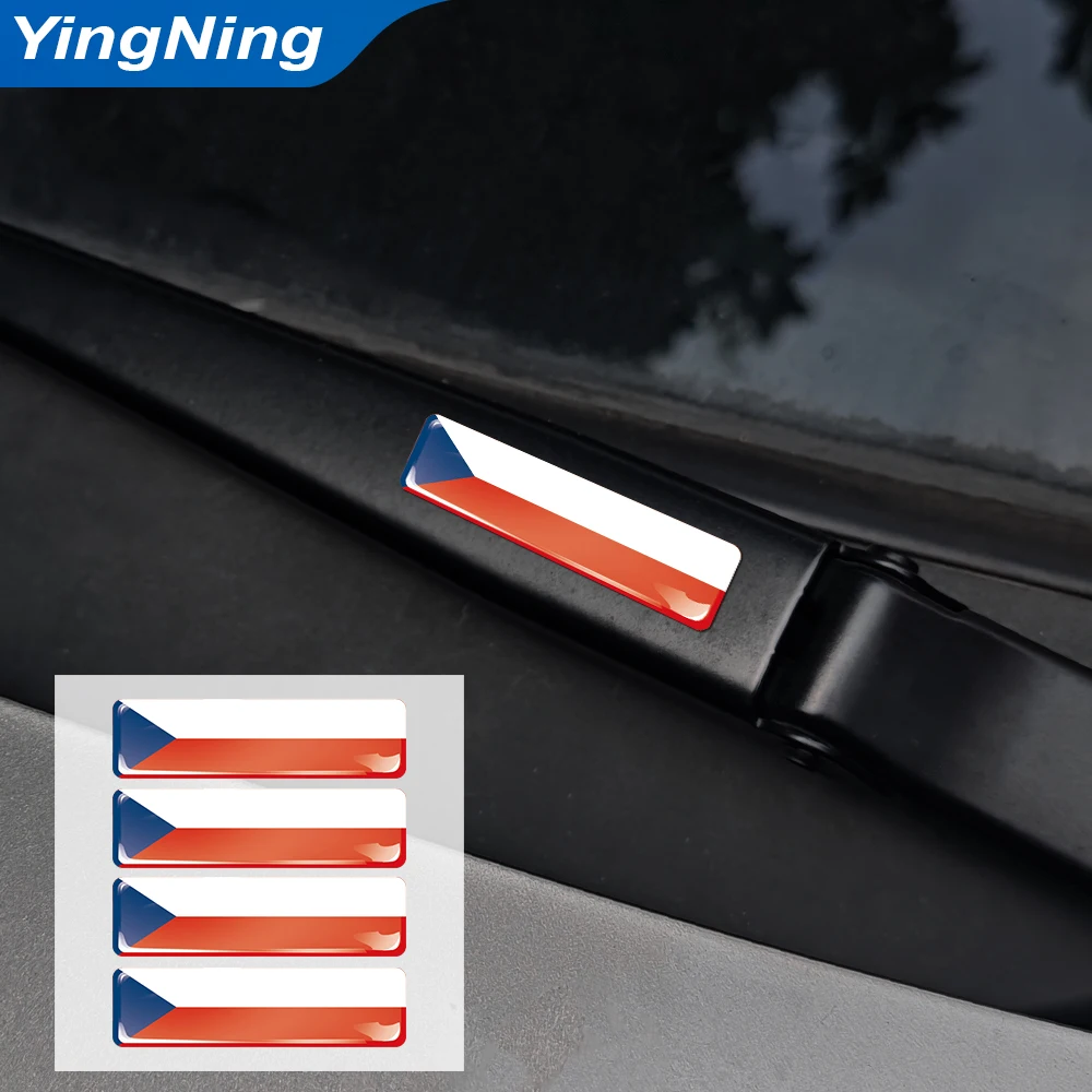 Czech Republic Flag Sticker 3D Domed Decals Car Styling Accessories for Skoda Octavia Fabia Superb Kodiaq Karoq motive exterior view 5
