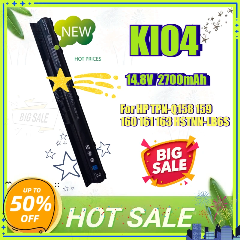 SWZY New 2700mAh KI04 Replacement Laptop Battery for HP 800010-421 800049-001 TPN-Q160 TPN-Q158 TPN-Q161 TPN-159 TPN-Q162 HSTNN-