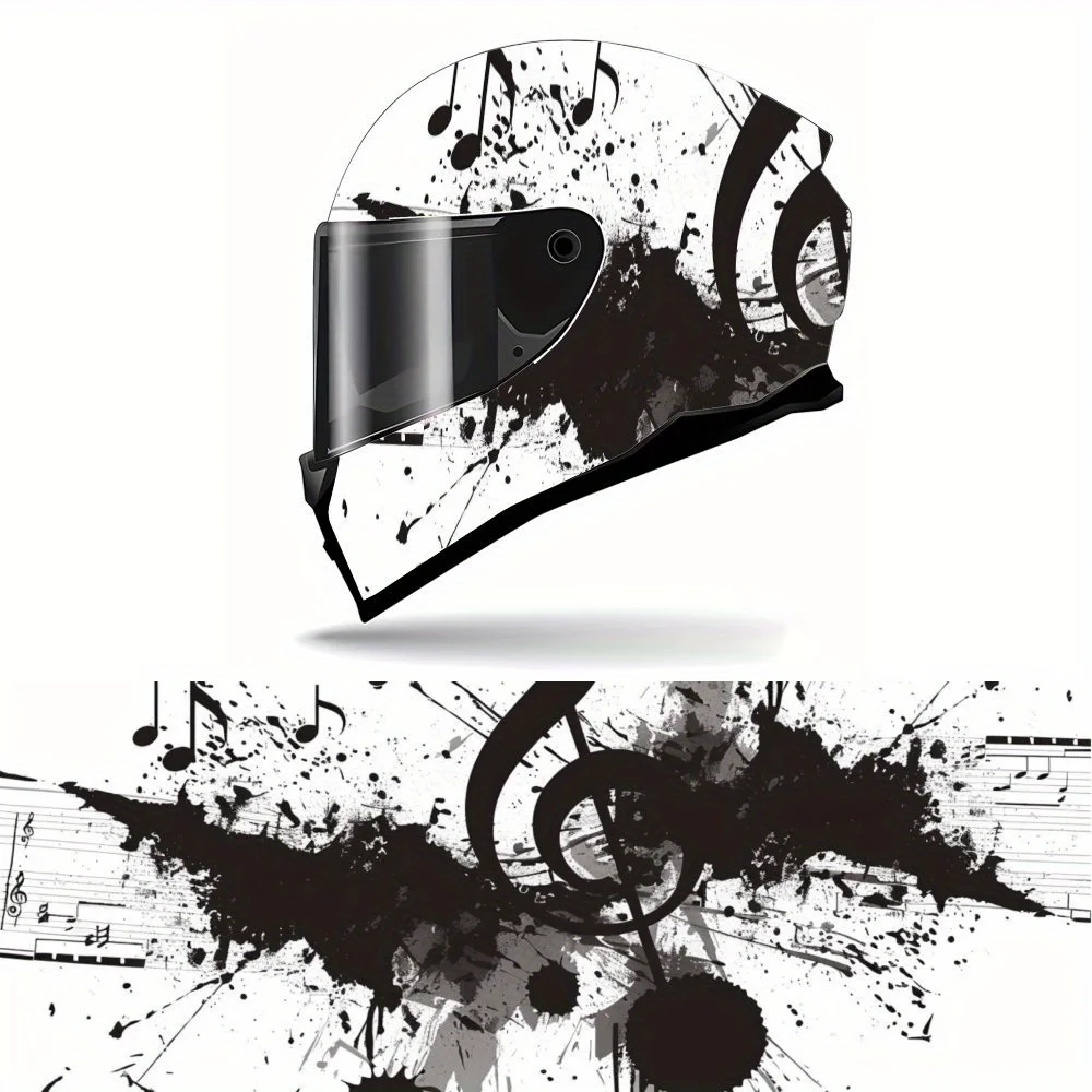 

Wonderful Music Score Print Full Helmet Wrap Sticker Motorcycle Helmet Racing Graphic Decal Vinyl Wrap Helmet Decorative Sticker