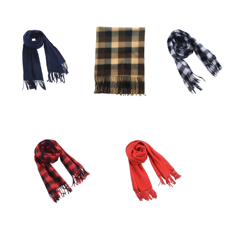 Plaids Blanket Scarf Soft Large Shawls Wraps Tassels Warm Scarfs for Women