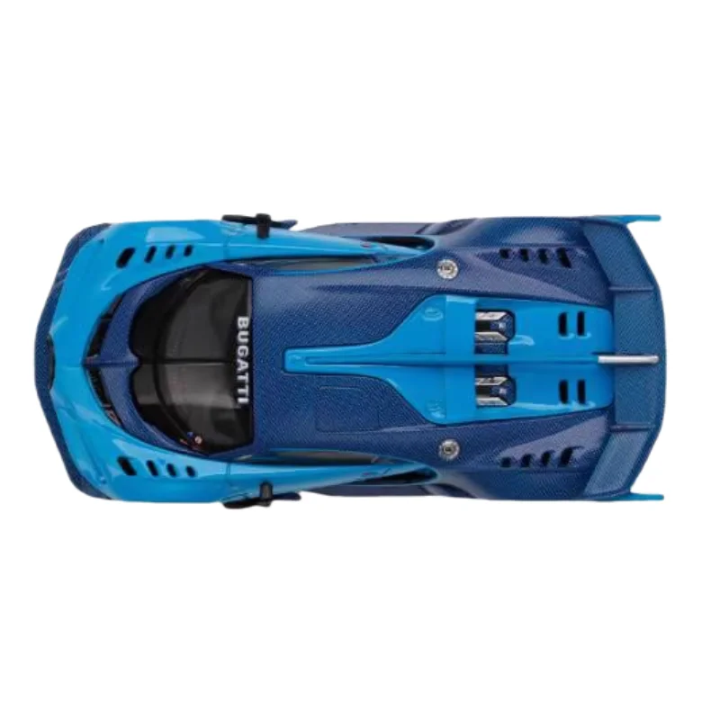 1:64 Bugatti VGT Vision Gran Turismo blue alloy model, children\'s collection of decorative toys, holiday gifts for children.