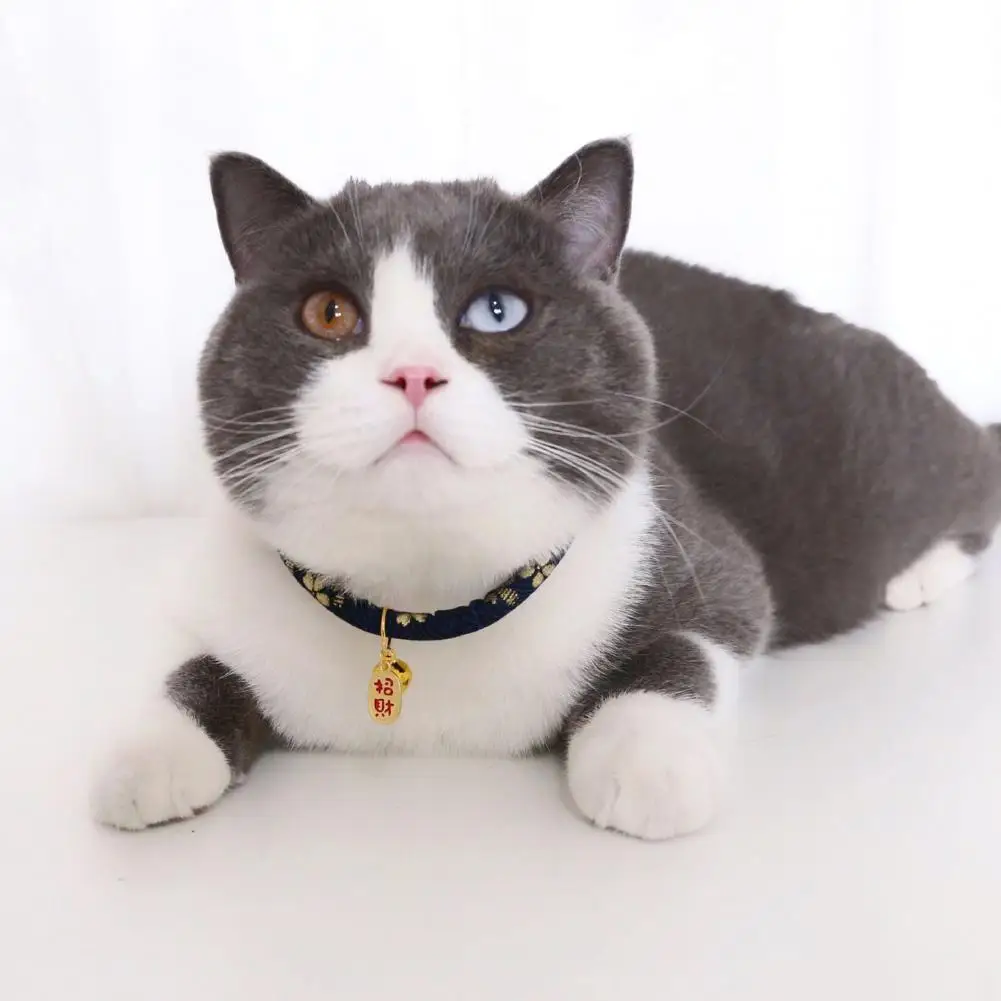 Pet Collar  Long-lasting Adjustable Cat Dogs Necklace Collar with Pendant Bell  Lightweight Cat Collar