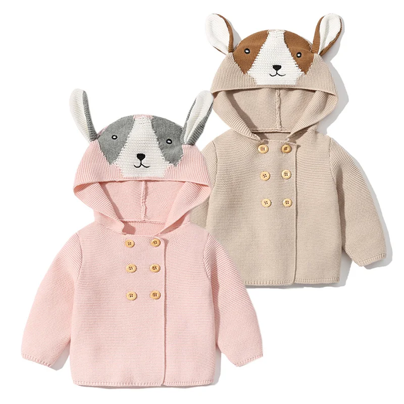 

Infant Baby Girl Boys Knitting Hooded Cartoon Cardigan Toddler Baby Girls Sweater Coat Autumn Spring Children Knitting Clothes