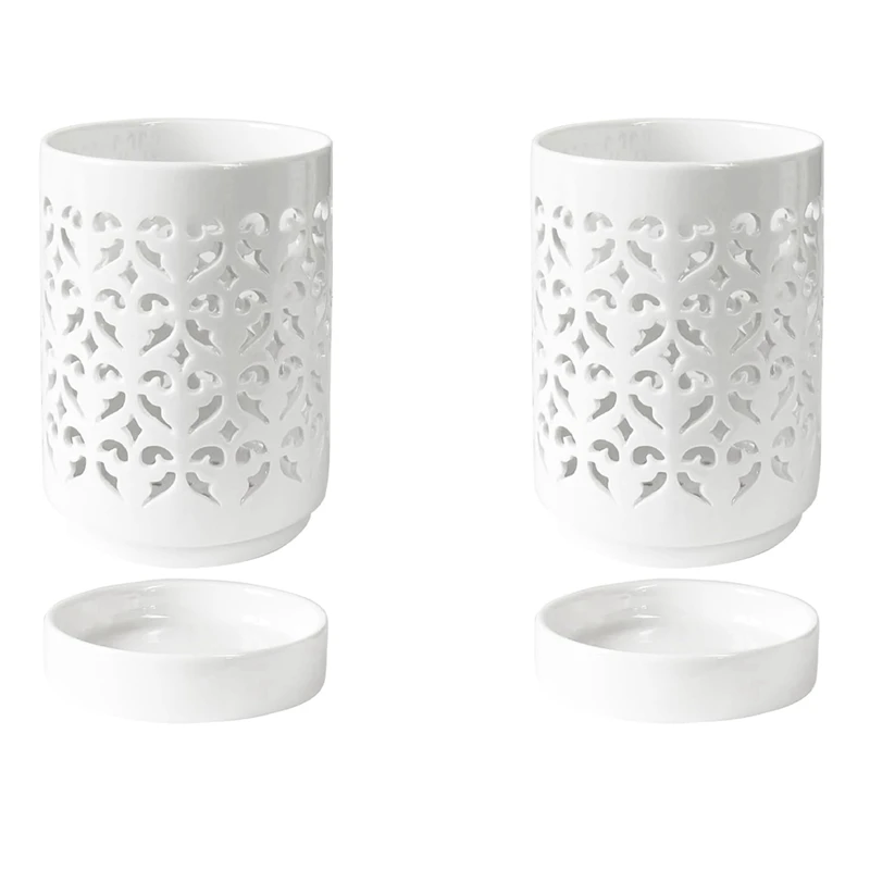 

2X Orchid Pots With Holes,4 Inch Ceramic Orchid Pot For Repotting, Flower Planter Pot Indoor Outdoor, Breathable White