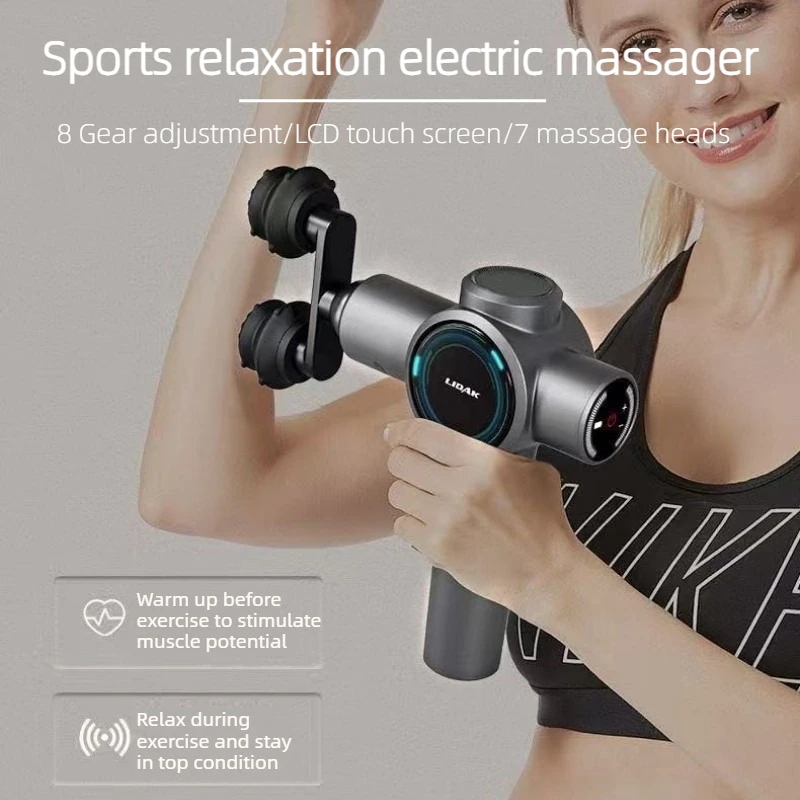 

Portable multi level adjustable deep muscle massage fascia gun, home/gym exercise warm-up and relaxation electric massager