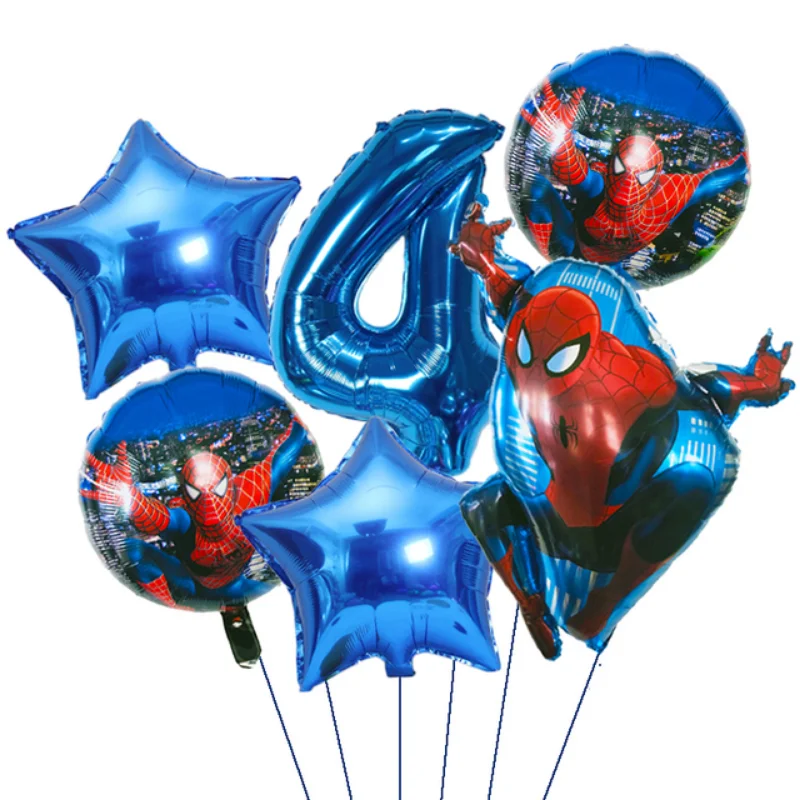 6 sztuk Marvel Super Hero Spiderman zestaw balonów foliowych dekoracja urodzinowa dla dzieci Baby Shower nadmuchiwane chłopcy zabawki Globos