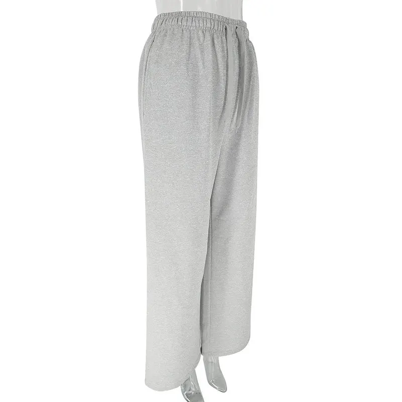 レディース原宿ワイドレッグスウェットパンツ 2025 春秋 無地 ファッション スポーツパンツ 女性 カジュアル オーバーサイズ ゆったりパンツ