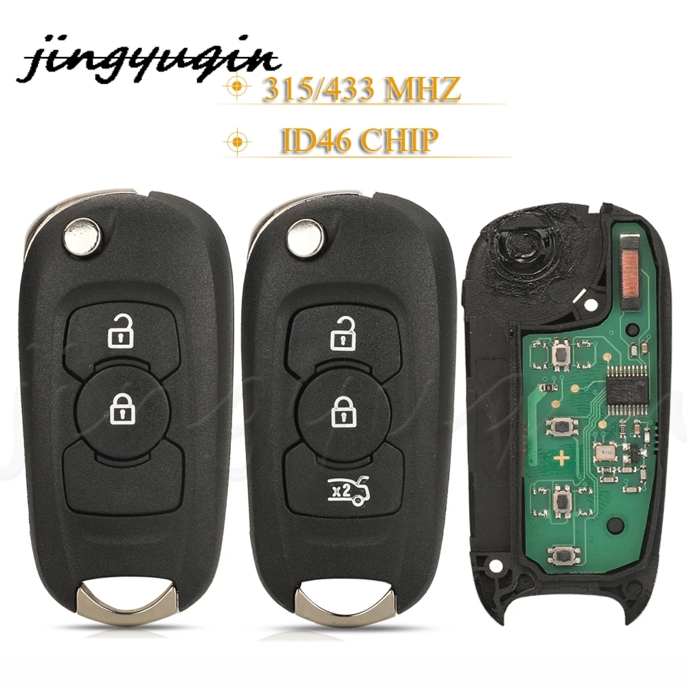 

jingyuqin Remote Car Key Fob 315/433Mhz ID46 Chip For Opel Vauxhall Astra K Buick Excelle Gt Verano Excellegt Auto Accessories