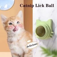 Catnip Balls Funny Lickable Cat Snack Catnip Balls Rotatable Teeth Cleaning Cat Bite Toy Cat Wall Treats Indoor Pet Supplies