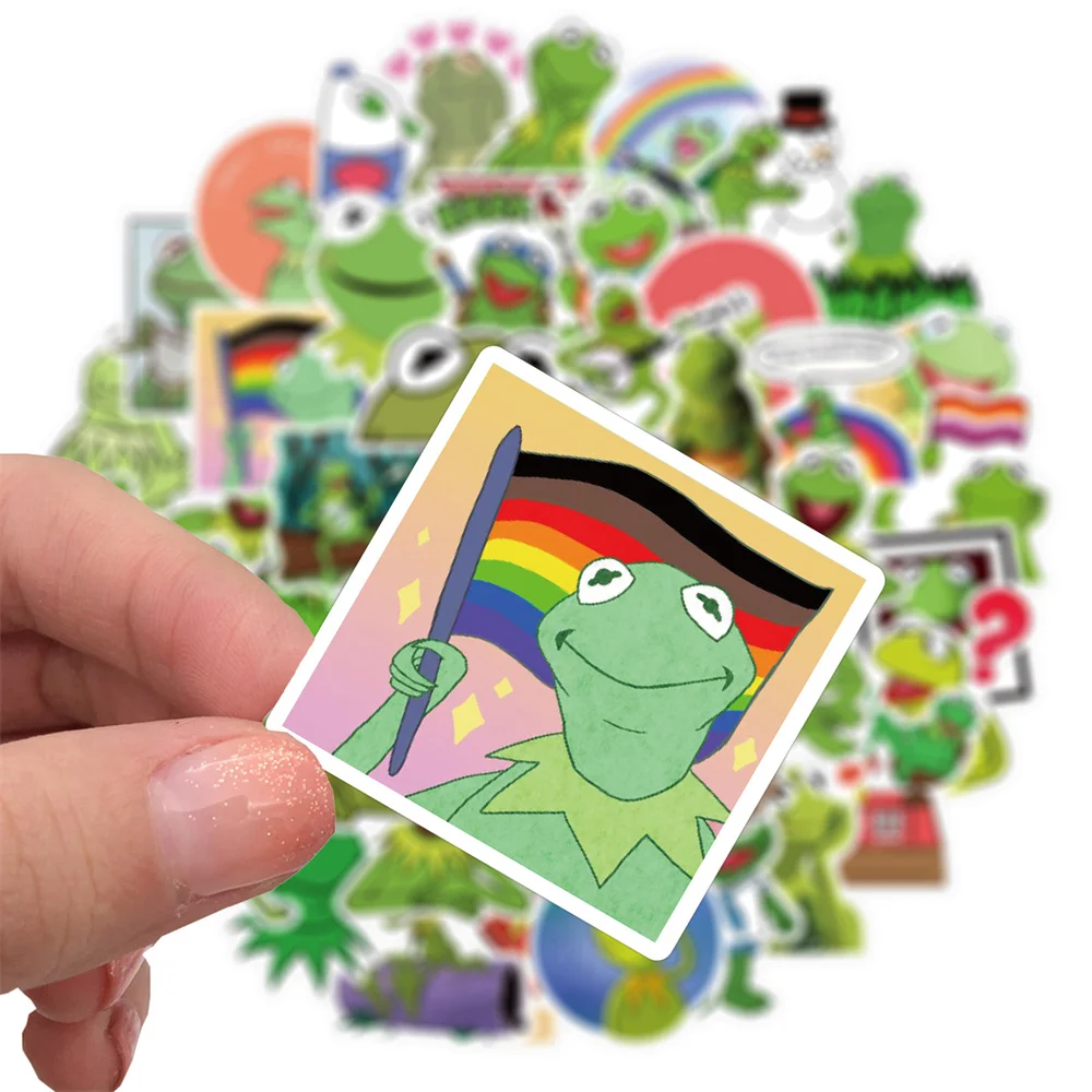 50PCS Cute Cartoon Personality Kermit The Frog Decorative Graffiti Waterproof Sticker Notebook Refrigerator Water Cup