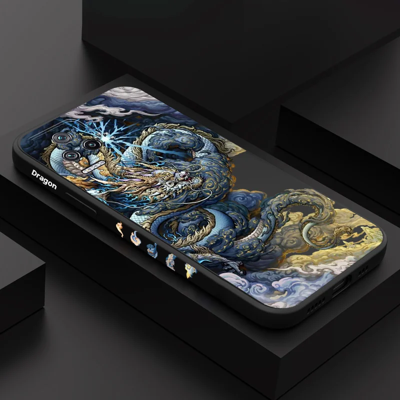 

Black Dragon Phone Case For Xiaomi Poco F7 X7 M6 X6 F6 M5 M5S X5 F5 F4 X4 M4 F3 X3 M3 Pro Ultra 4G 5G GT Liquid Silicone Cover