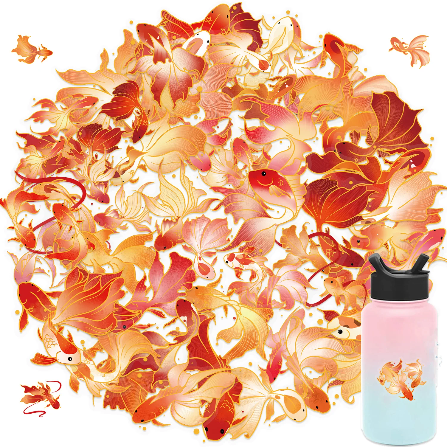 50/100PCS Koi Xianrui Transparent PET Dekorative Aufkleber Set DIY Laptop Wasser Tasse Tasche Heißer Stanzen Dekorative Aufkleber