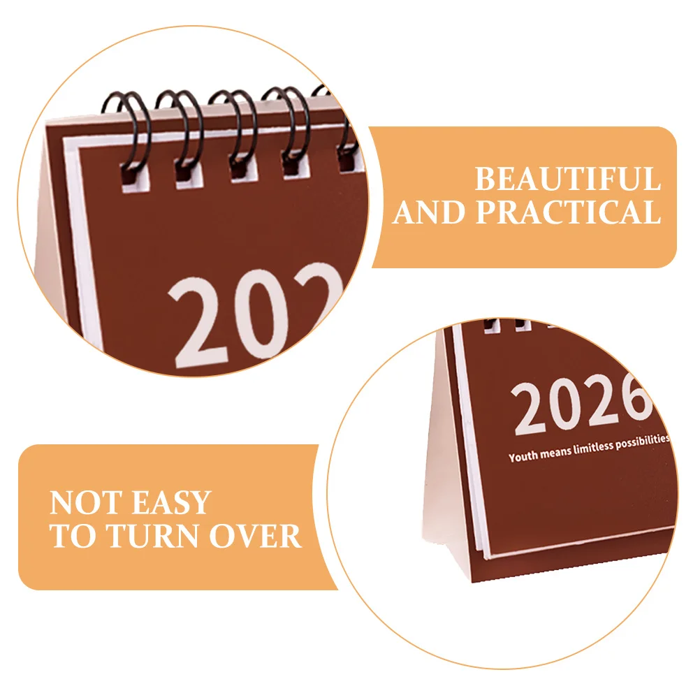 4Pcs Mini Desk Calendar 2026 Compact Flip Monthly Planner Decorative Organizer for Home Office School Daily Use
