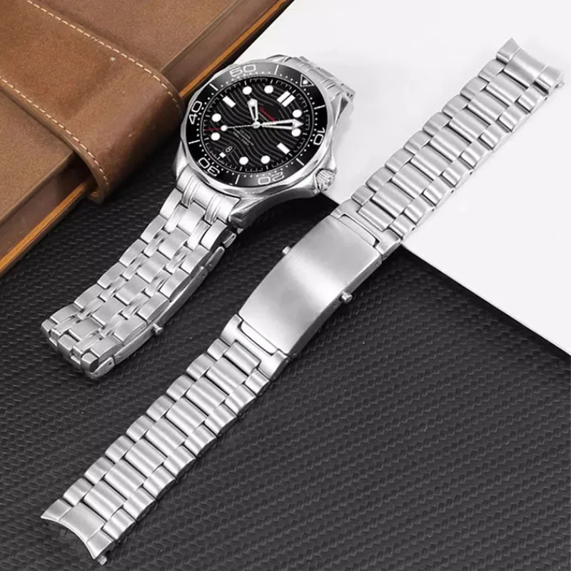 

High Quality 20mm 22mm 316L Stainless Steel Watch Band Strap for Omega Seamaster Speedmaster 007 Planet Ocean Watchbands