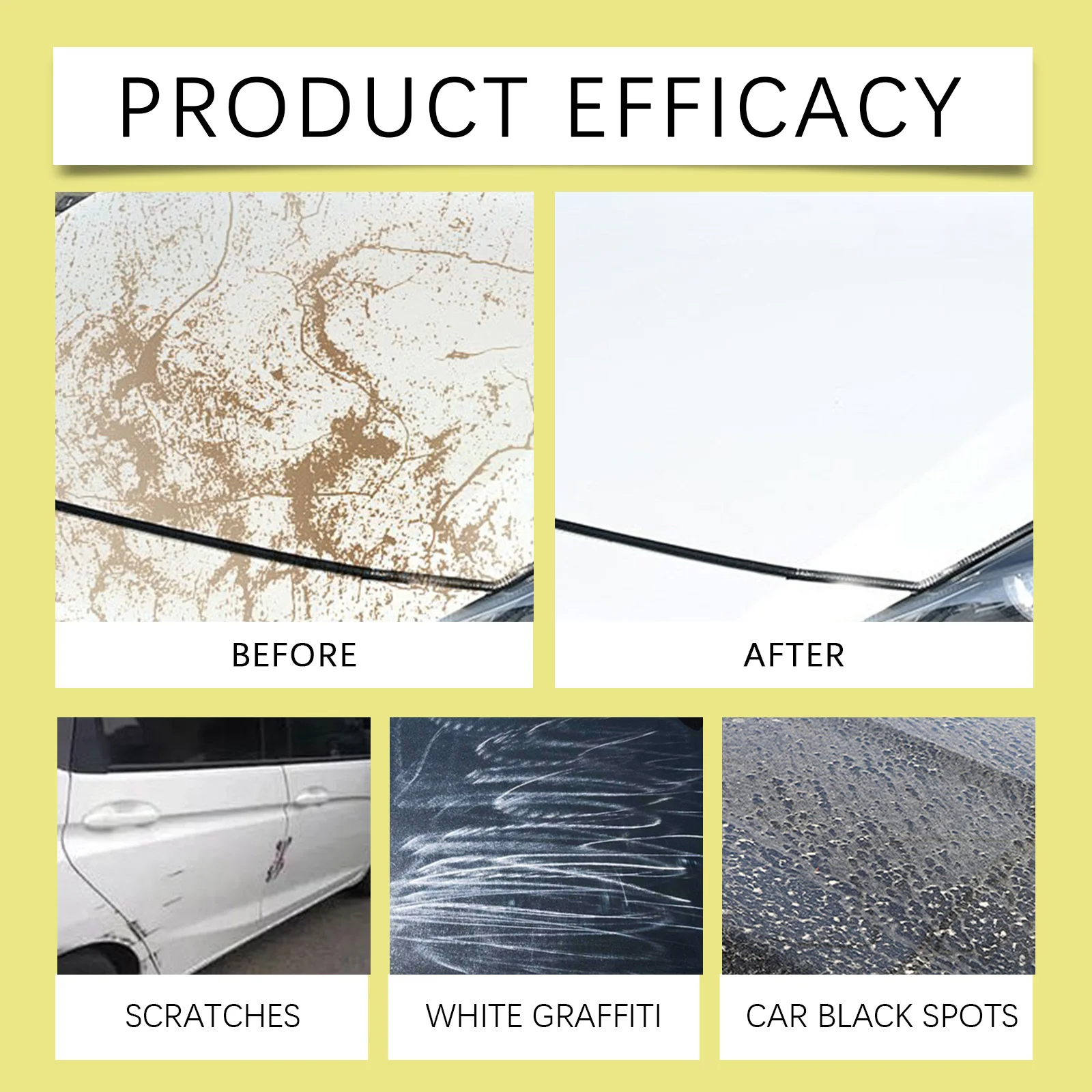 شمع إصلاح خدش السيارة مع طلاء إسفنجي، رعاية إصلاح، شمع مجاني، أدوات تنظيف الأوساخ، تلميع بالتفصيل، يدوم طويلاً  #5