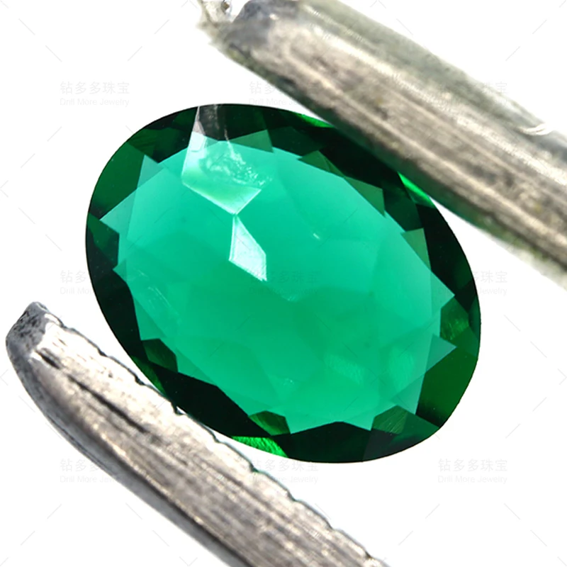 Zambia Emerald Oval Cutting Hydrothermal Laboratory Cultivation Gemstone Manufacturers Direct Sales Optional GAL Certificate