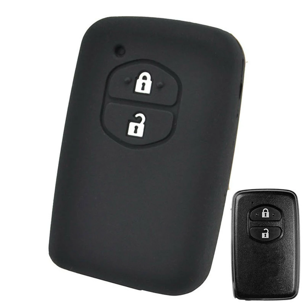 Auto Silicone Key Fob Cover Compatible with For Toyota For RAV4 2010 2015 Highlander Prius Corolla Yaris and More