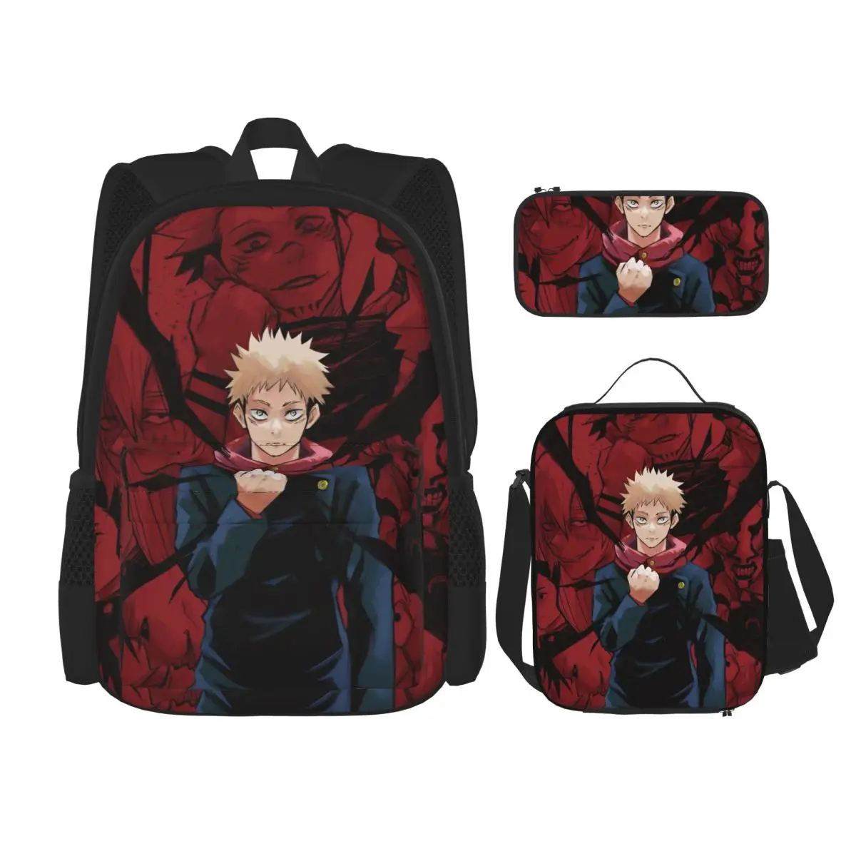 

Anime Jujutsus Kaisens 3pecs/set Backpack for Student Laptop Shoulder Bag Lunch bag Pencil Case