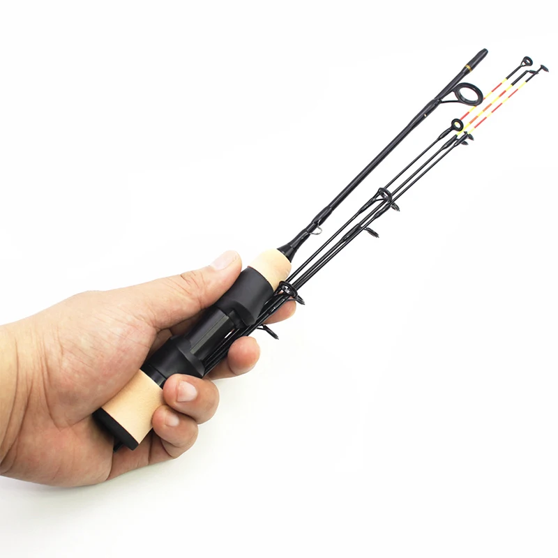 

1 шт., ультра короткие портативные зимние удочки для зимней удочки 55 см, 3 наконечника, спиннинговая удочка из углеродного волокна, сверхлегкая удочка для ловли карпа Pesca