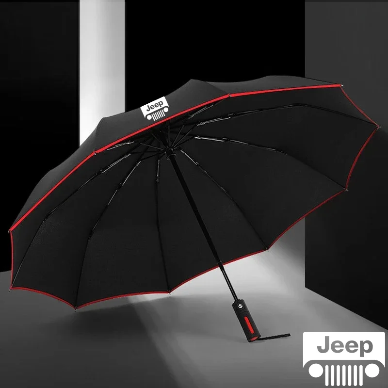 

For Jeep Wrangler JL JK TJ Renegade Cherokee Trail Hawk Compass SRT Patriot Car Automatic Folding Windproof Sunshade Umbrella