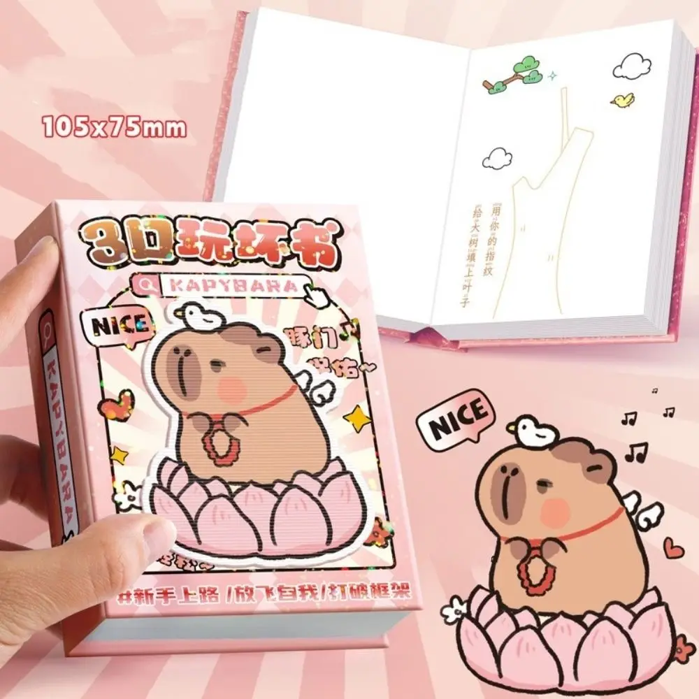 Portable Kapibara 3D Play Bad Book Decompression Book Puzzle Hand Account Book Pocket Notebook Handmade DIY Stress Relieving
