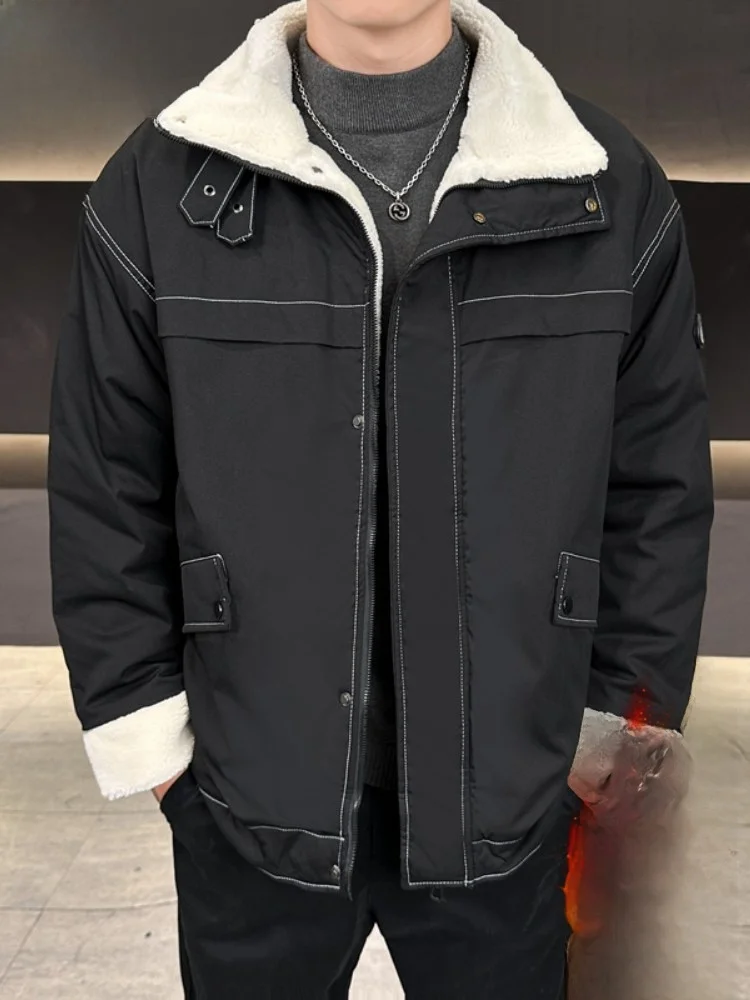 

Paul мужская зимняя хлопковая куртка повседневная спортивная теплая хлопковая куртка из бархата ягненка верхняя одежда Haome топ