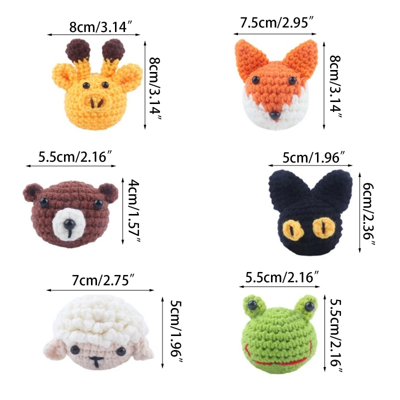 Handmade Crochet Animal Head Knitting Beads DIY Baby Pacifier Chain Chewable Accessories Infant Newborn Teether Dropshipping