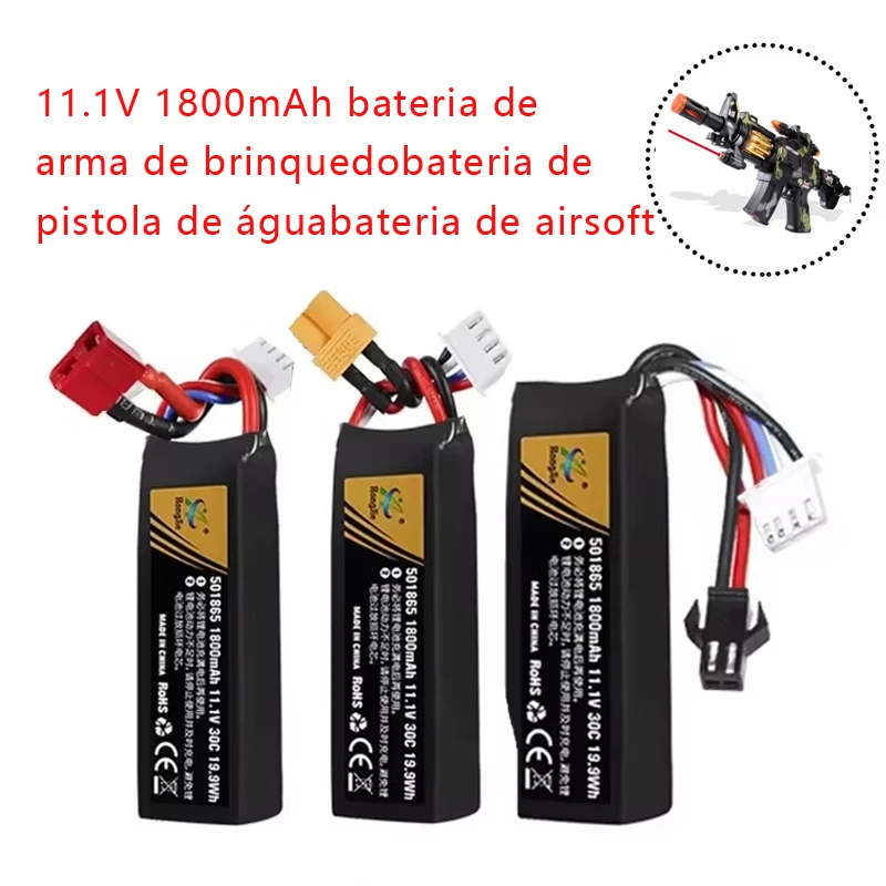 

11.1V Li-Po Battery for RC Rock Crawler, 1800mAh Off-Road Truck, Aircraft,4WD Car - High Discharge 30C Rechargeable Batteria