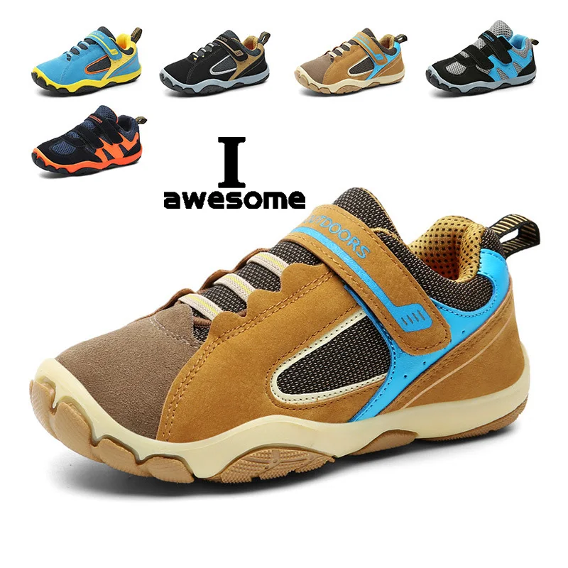 Leather Children Shoes Size 28-40 Waterproof Kids Sneakers Breathable Girls Boys Sports Shoes Outdoor Mountaineering Trainers