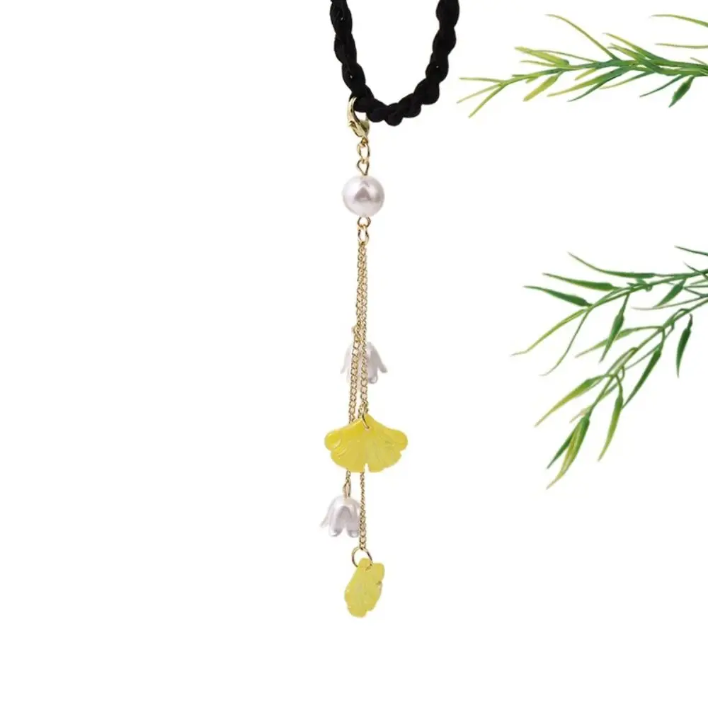 

Retro Tassel Hanfu Tassel Headwear Hair Band Leaf Chinese Style Rubber Band Pendant Hair Tie Weave Hair Rope Hair Accessories