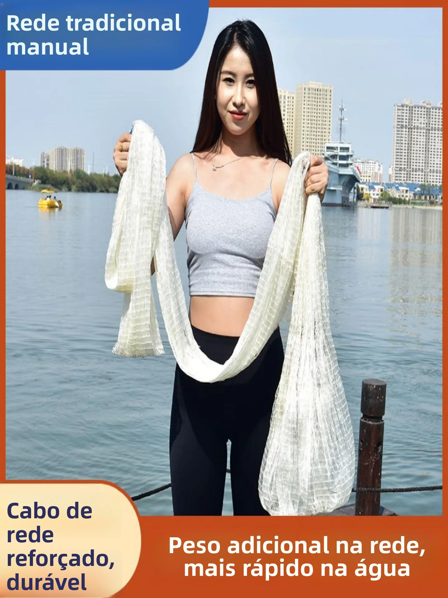 ディスク型手投げ漁網-簡単操作-魚捕り道具-アウトドア-キャンプ-旅行用品-ノーブランド-中国製