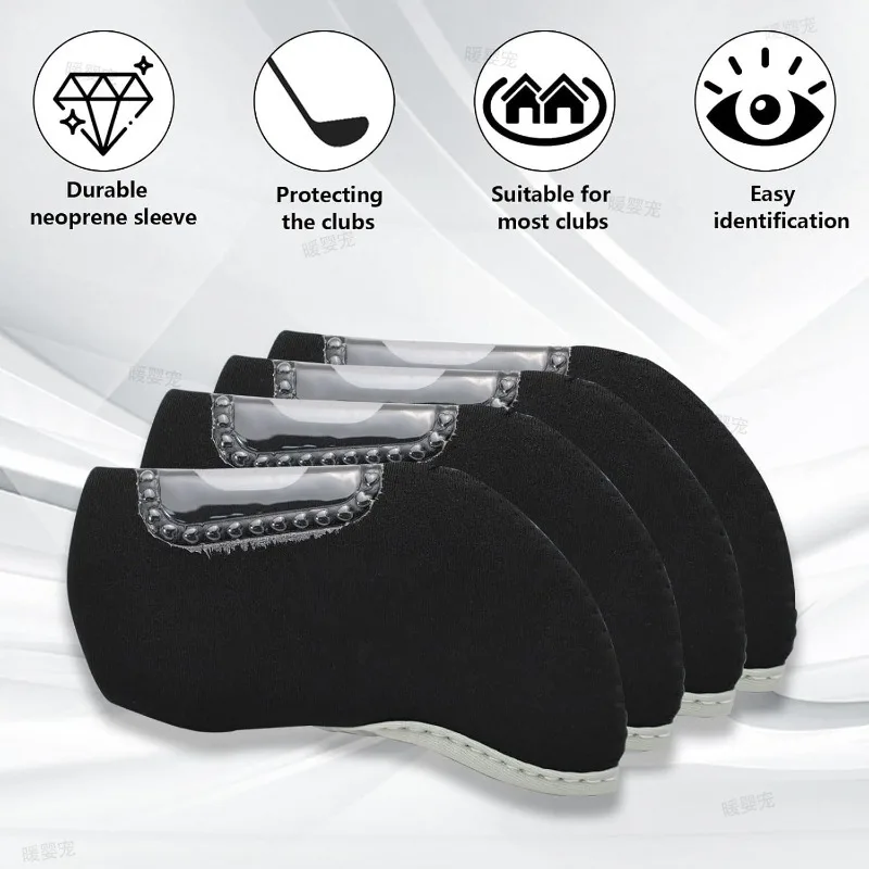 Golf Iron Headcovers Golf Club Head Covers Guard No Number Visible Window Sleeve Cover Club Head Covers Golf Protective Case