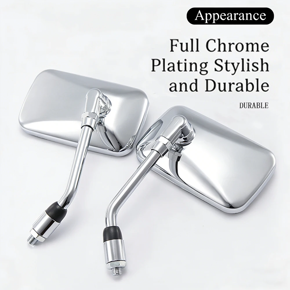 Motorcycle Modified Square Rearview Handlebar  Mirror for Honda Shadow VT600 VT1100 Magna 750 ATV 10MM Rebel 250 Scooter Parts