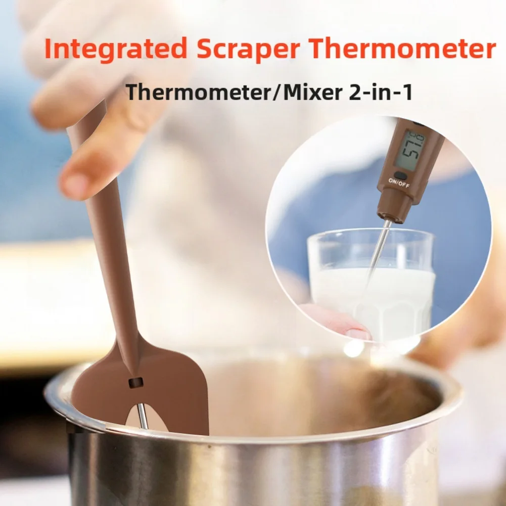 Digital Sugar Thermometer Spatula 2 in 1 for Baking Cooking For Chocolate with Detachable Probe and Easy Temperature Read
