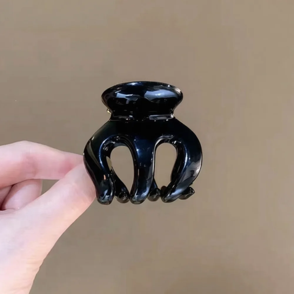 Elegant Pumpkin Hair Claw Clip Matte Acrylic Ponytail Holder Styling Accessory Mini Barrettes For Fine Hair Daily Fashion Tool