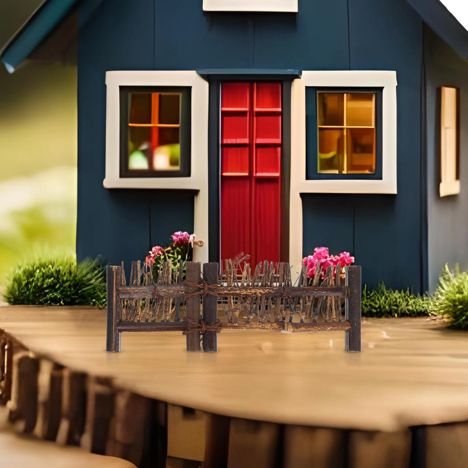 

Micro L Mini Bonsai Decor Simulation Fence Table Flower Fairy Garden Decor Bonsai Craft Mini Picket Fence