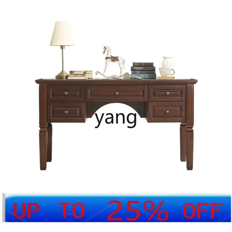 LTT all solid wood office writing desk simple light luxury writing desk