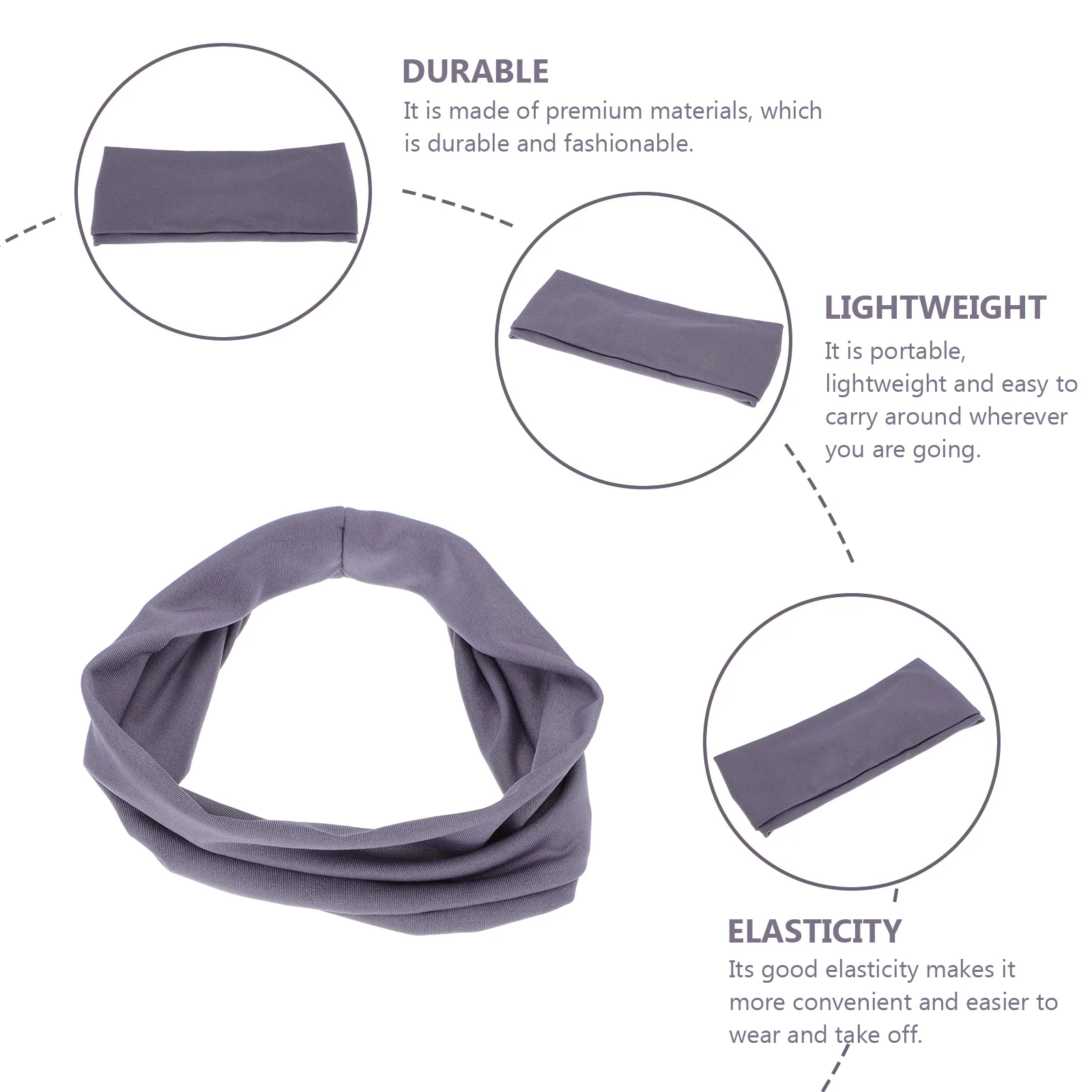 

6Pcs Elastic Sports Headbands Sweat Absorbing Hair Bands for Yoga Running Workout Breathable Fitness Headwraps