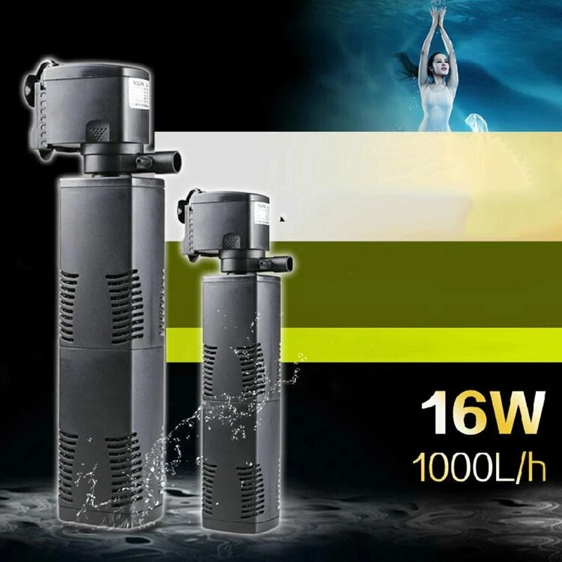 

8w/16w mini 3 in 1 multi-function reptiles & amphibians aquarium supplies water purifier quality tank filter submersible pump