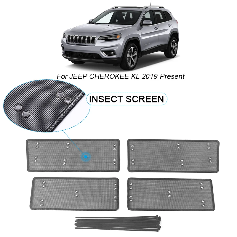 

4PCS Car Insect-proof Air Inlet Protect Cover Auto Airin Insert Vent Racing Grill Net Accessories For JEEP CHEROKEE KL 2019-2025