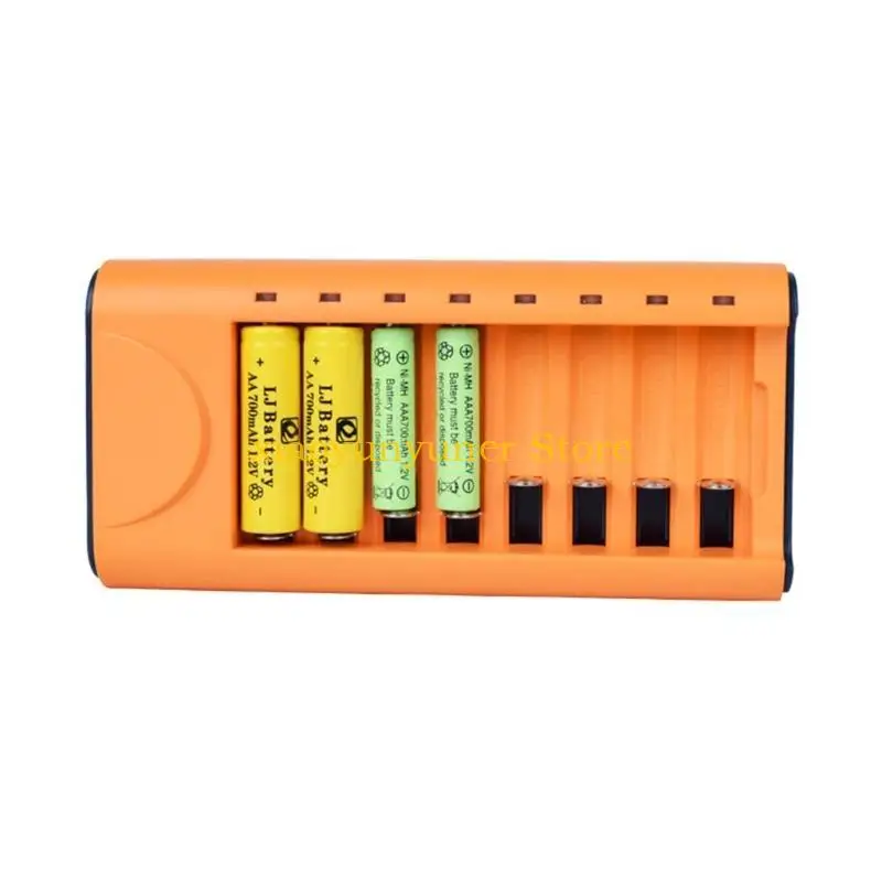 P9JB Universal Rechargeable Battery Charger Quick Charging Adapter USB 8 Slots Battery Charging Tool for 1 to 8pcs AA/AAA