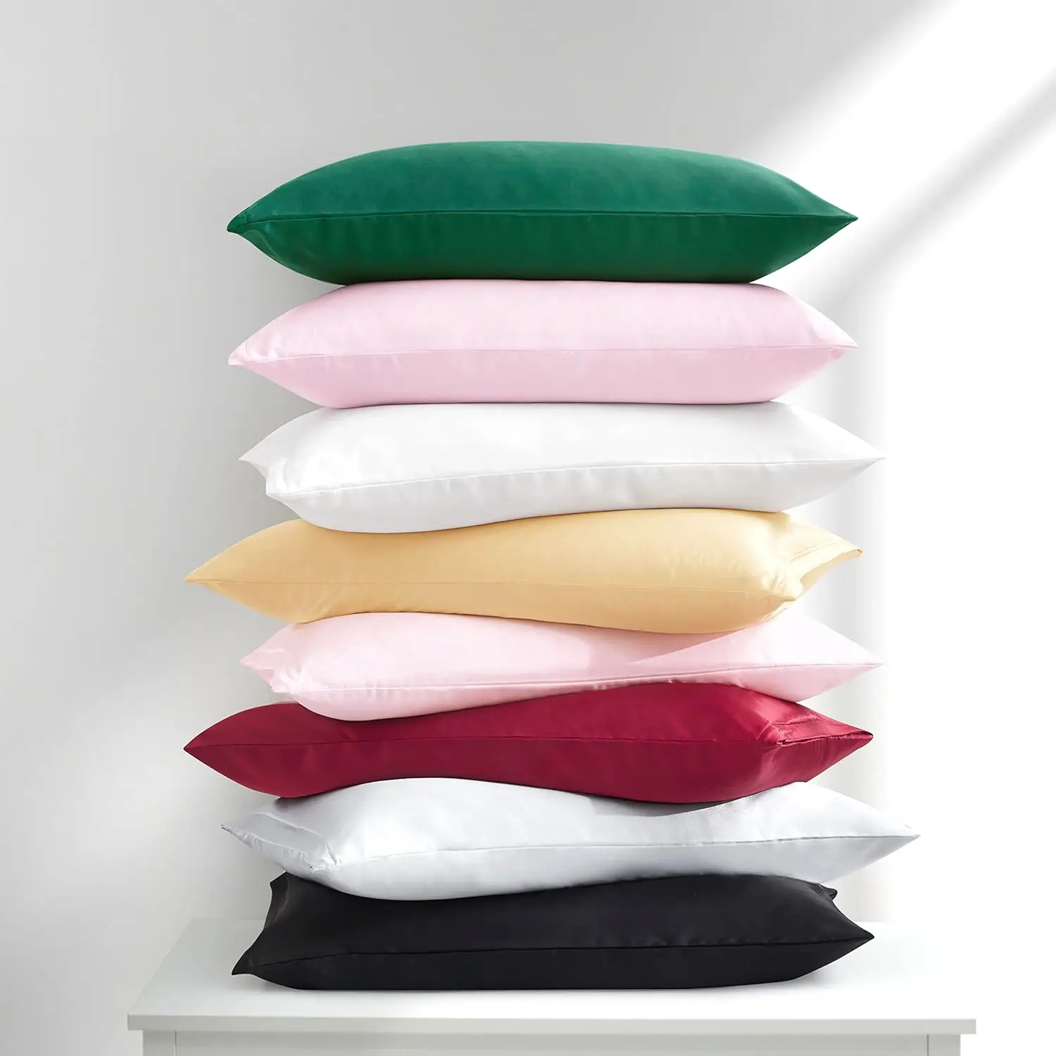 2PCS Satin Pillowcase Gifts Luxurious and Silky Throw Pillows with Envelope Closure 20x36 Inches Pillow Cover for Hair and Skin view 6