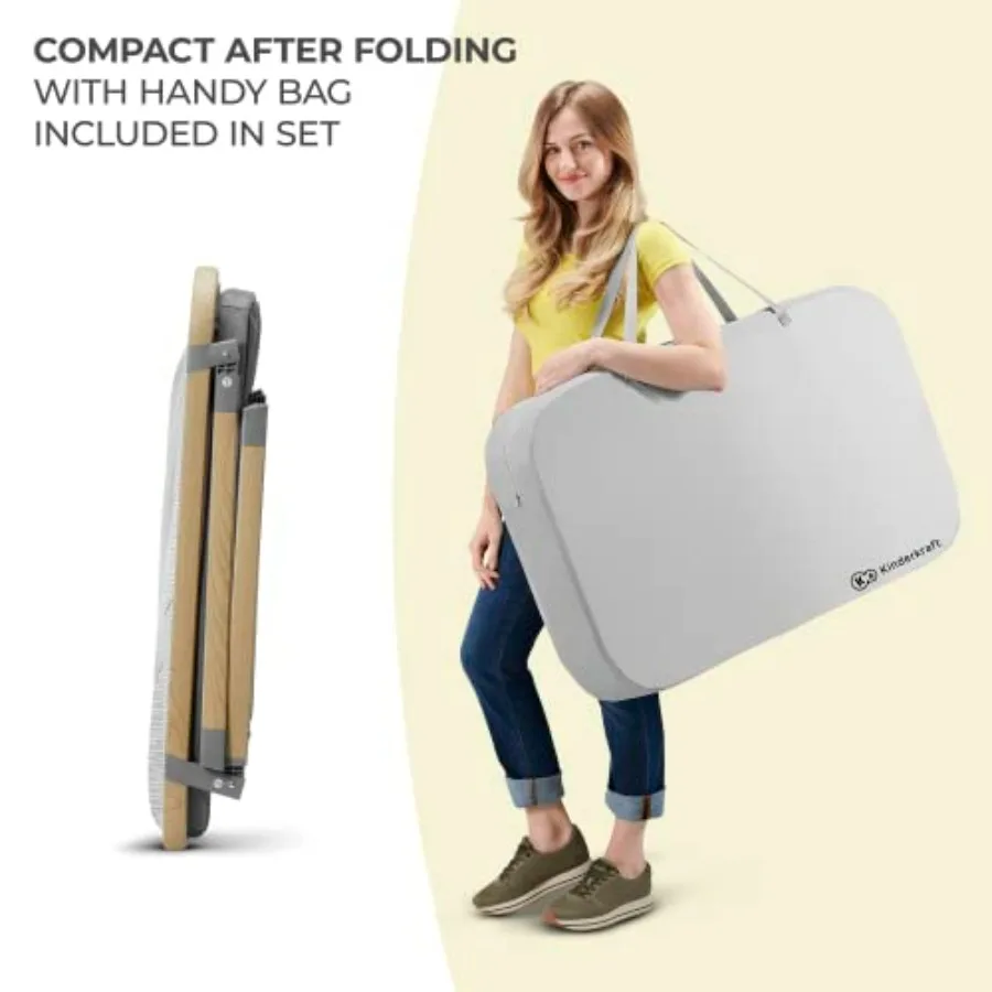 Sofi Tragbares Reisebett für Babys, umwandelbares Schlafbett 4-in-1 mit leicht zu paketlenappbarem Laufstall, bequeme Stubenwagenmatratze und